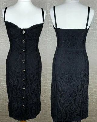 AUTH Vintage D&G Dolce & Gabbana Black Lace Bustier Dress 42 • $444