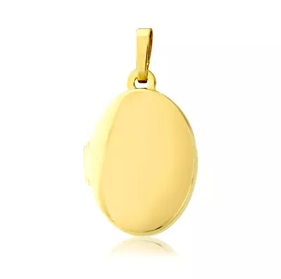 Oval Shaped Polished Locket 9ct Yellow Gold Hallmarked British 15 X 11mm RRP£199 • £3.20