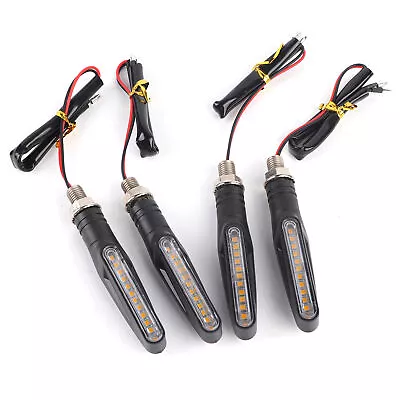 4x Black Motorcycle 12 LED Turn Signal Indicators Blinker Amber Light⁺ • $12.85