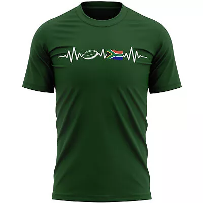 Mens South Africa Heartbeat Rugby T Shirt Shirt Country Him Rugga Cup Footbal... • £14.99