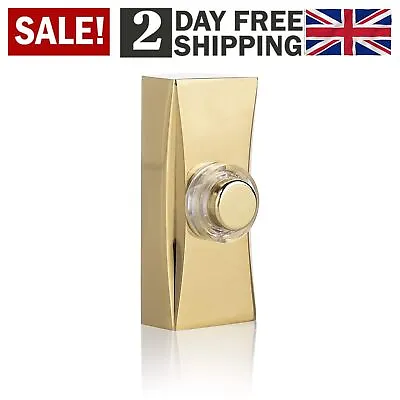 £14.02 • Buy Byron Wired Bell Push Lighted Surface Mounted Silver Brass Traditional Bell Push