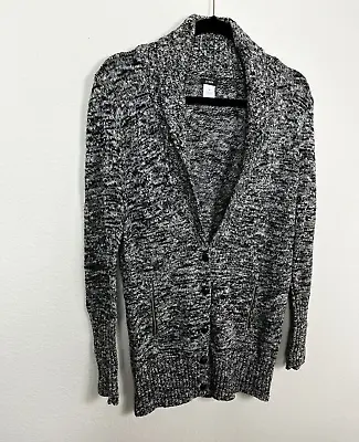 J Crew Heather Long Button Boyfriend Cardigan Merino Wool Blend Sweater Women M • $22