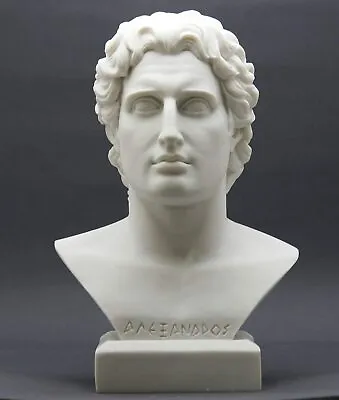 ALEXANDER The GREAT Head Bust Greek Cast Marble Statue Sculpture • $119