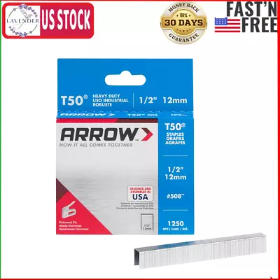Arrow 508 Heavy Duty T50 1/2-Inch Staples 1250-Pack • $4.08