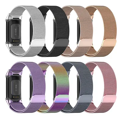 $13.01 • Buy For Fitbit Charge5 Watch Strap Milanese Band Magnetic Loop Strap Accessories A2U