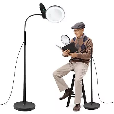 10X 20X Floor Magnifying Lamp 36 LED Dimmable Magnifying Glass With Light An... • $72.06