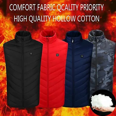 Electric Vest Heated Jacket USB Thermal Warm Heat Pad Winter Body Warmer Unisex • $31.32