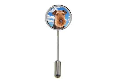 Airedale Terrier   Dog Code37 Dome Motif On Tie Stick Pin Hat Scarf Lapel Cravat • £7.99