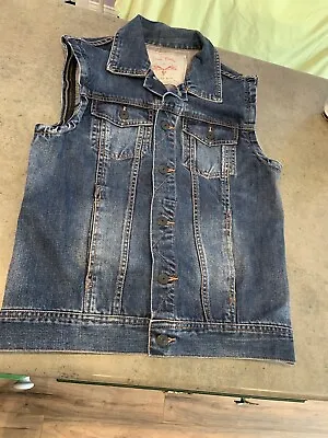 Zara Man Denim Vest Medium Wash Mens Size S/M No Sleeves • $16.90