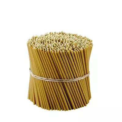 100% Pure Beeswax Thin Taper Candles Yellow Orthodox Church Candle 50 Pcs New • $24.43