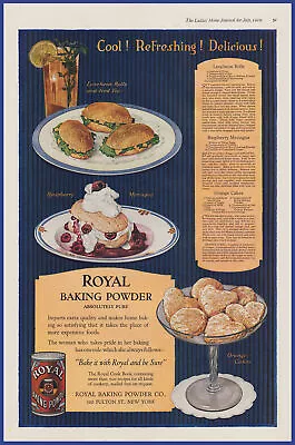 Vintage 1919 ROYAL Baking Powder Raspberry Meringue Kitchen Ephemera Print Ad • $18.71