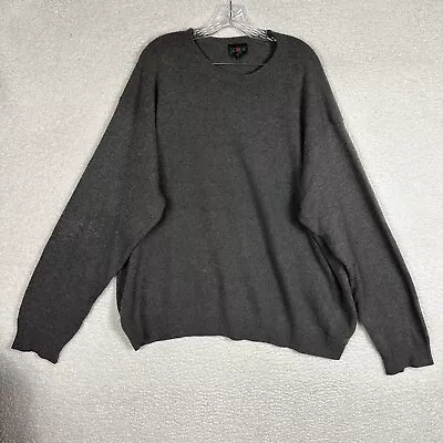 J Crew  100% Cashmere Sweater Mens Size XL Gray Pullover Stretch Crew Neck • $24.99