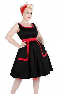 H & R London Pinup Black & Red Tutu Red Tulle Circle Swing Dress 9425 Prom 50's • $40