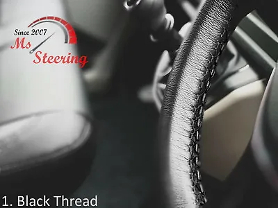 Black Leather Steering Wheel Cover For Vauxhall Corsa 1.2 11 - | Diff Stitch • $49.99