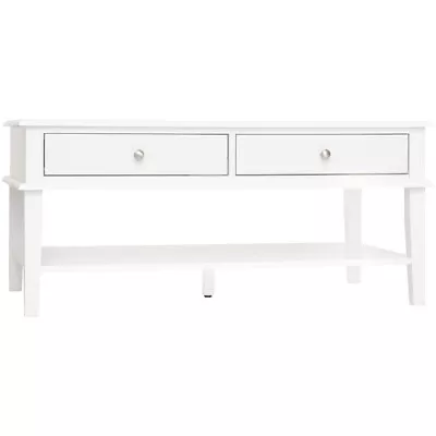 Chloe 2 Drawer 1 Shelf Coffee Table - White • $184.95