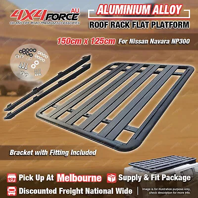 150x125cm Al-Alloy HD Roof Rack Flat Platform For Nissan Navara NP300 Dual MEL • $530