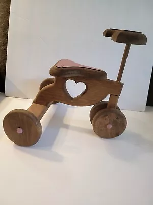 Handmade Wooden Tricycle  Folk Art Wooden Doll  Bike • $12.99