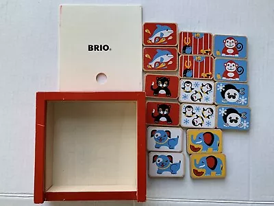 Brio Memory Matching Game Wood Pieces Animal Theme • $12.99