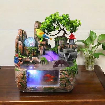 Rockery Indoor Waterfall Ornament Atomizing Water Sound Tabletop Water Fountain  • $56.01