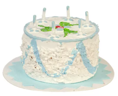 Dollhouse Miniature Birthday Cake - Blue • $2.99