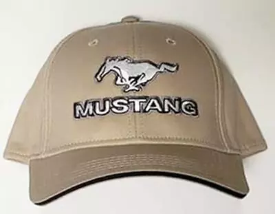 Mustang Running Horse MUSTANG Text Hat - Bone Tan Brown * Ships FREE To The US😎 • $23