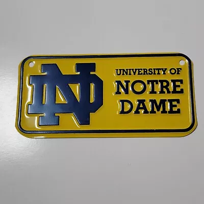 Miniature University Of Notre Dame License Plate Yellow/Navy Approx 4 X3   • $8.49