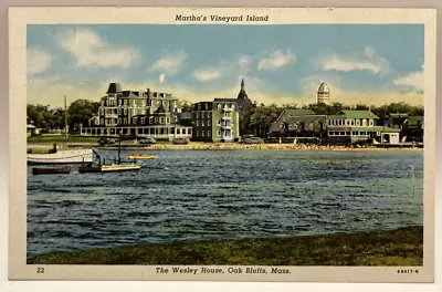 The Wesley House Oak Bluffs Martha's Vineyard Island MA Massachusetts Postcard • $3.95