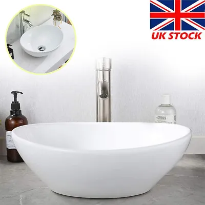 £33.50 • Buy Premium Bathroom Basin Sink Hand Wash Counter Top Ceramic Vanity Cloakroom Sink 