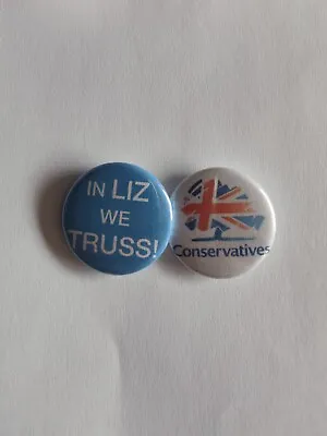 £3.50 • Buy 2x Conservative Party 25mm Badges. Conservative Logo. In Liz We Truss(trust) 