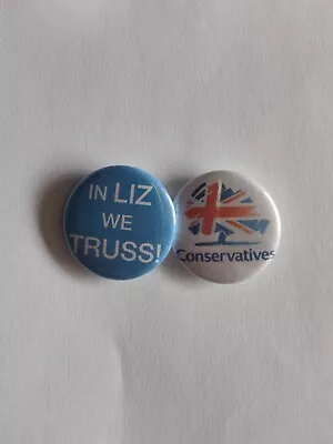 £3.50 • Buy 2x Conservative Party 25mm Badges. Conservative Logo. In Liz We Truss(trust) 