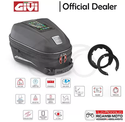 BF04 +ST612B Tank Bag Tanklock GIVI Kawasaki Er 6n/Er 6f 650 2008/2016 • $134.97