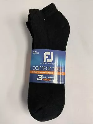 3 Pairs Footjoy Comfortsof Sport Mens Golf Socks Black 7-12 BRAND NEW • $17.99