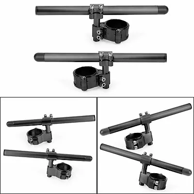 $76.85 • Buy Universal Adjustable Rotatable CNC Billet Clip Ons Fork Tube Handlebar 47mm BLK