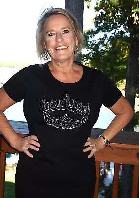 Miss America Pageant Crown Rhinestone Bling Shirt XS S M L XL XXL 1X 2X 3X 4X 5X • $29.99