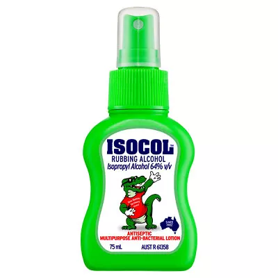 Isocol Multipurpose Antiseptic Rubbing Alcohol Spray 75ml Skin/Hands Cleanser • $15