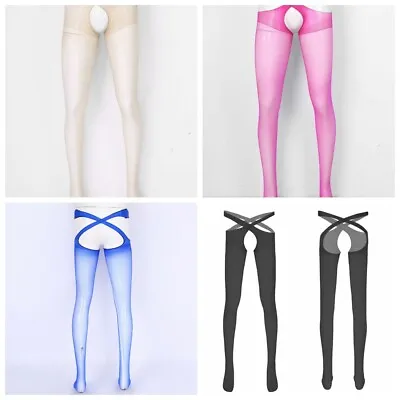 Men Sissy Pantyhose Stockings Open Butt Tights Sexy Underwear Lingerie Nightwear • $6.43
