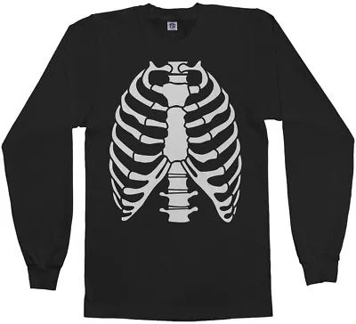 $17.90 • Buy Skeleton Rib Cage Halloween Costume Men's Long Sleeve T-Shirt