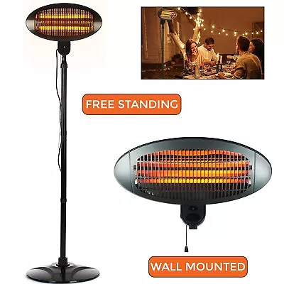 £224.85 • Buy 2KW Electric Patio Heater Free Standing Quartz Warmer Garden Outdoor Waterproof