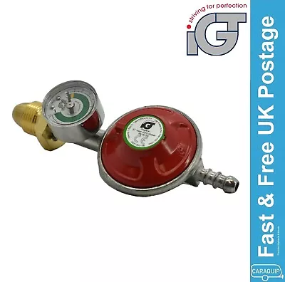 Propane Gas Regulator BBQ Camping 37mbar C/w Gauge - Also Fits Calor Gas Bottles • £11.45