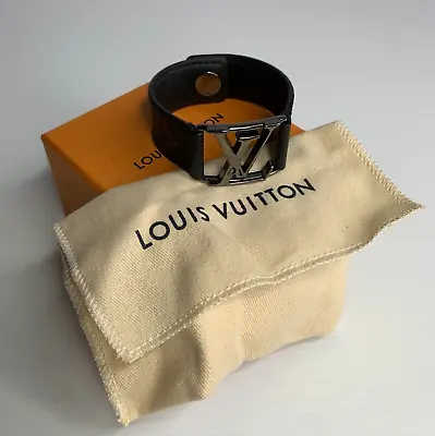 Louis Vuitton Hockenheim Monogram Bracelet 19 VGC Boxed Eclipse Canvas Cuff • £220.50