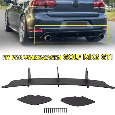 Rear Bumper Spoiler Diffuser Lip +L/R Side Canard Splitter for VW Golf 6 VII MK6 • $49.99