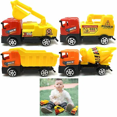 4 Set Toy Truck Construction Tractor Dump Play Car Pull Back Kids Model Vehicle • $11.75