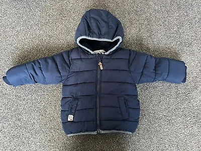 Next Baby Boys Navy Winter Coat 9-12 Months • £9