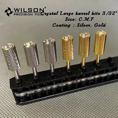 Crystal Large Barrel - Gold/Silver - WILSON Tungsten Carbide Nail Drill Bit   • $10