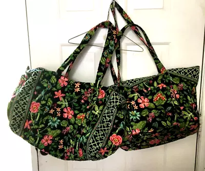 Vera Bradley Set Botanica Large Duffle & Large Tote Double Straps Pockets EUC • $99.99