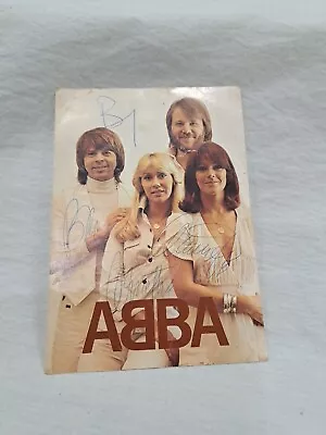 ABBA Hand SIGNED Postcard & Official Souvenir Programme • $250