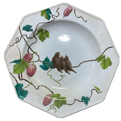 Antique Rare MINTON ESSEX BIRDS Octagonal Plate 19th Century • $45