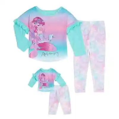 Girl 4-14 And 18  Doll Matching Mermaid Pajamas Pajama Outfit Fit American Girl • $26.99