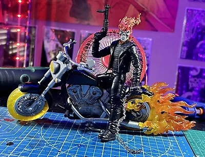 Marvel Legends CUSTOM Ghost Rider & Hellcycle Loose 6” Midnight Sons Figure • $125