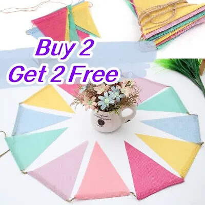 £3.42 • Buy 4M×12 Triangle Flags Bunting Banner Outdoor Bunting For Garden Waterproof
